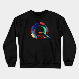 Q is for Quick - 3d mod graphic color design says cool! Crewneck Sweatshirt